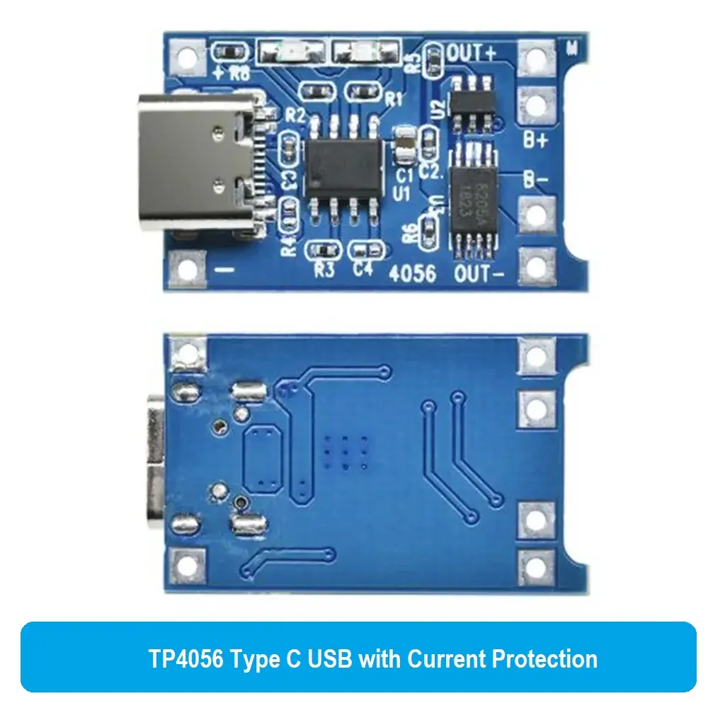 TP4056 2A Li-ion lithium Battery Charging Module With Current Protection – Type C