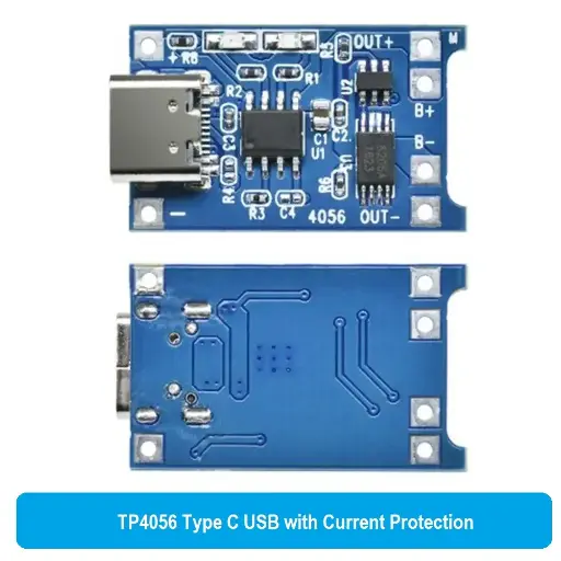 TP4056 2A Li-ion lithium Battery Charging Module With Current Protection – Type C